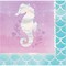 Party Central Club Pack of 192 Pink and Blue 3-Ply Sea Horse Printed Beverage Napkins 5"